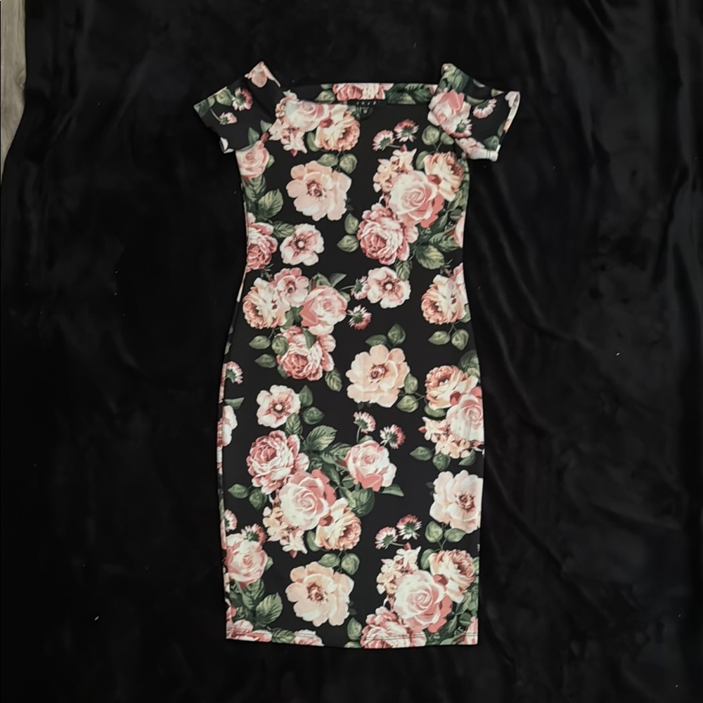 Snap Black and Pink Mini Dress